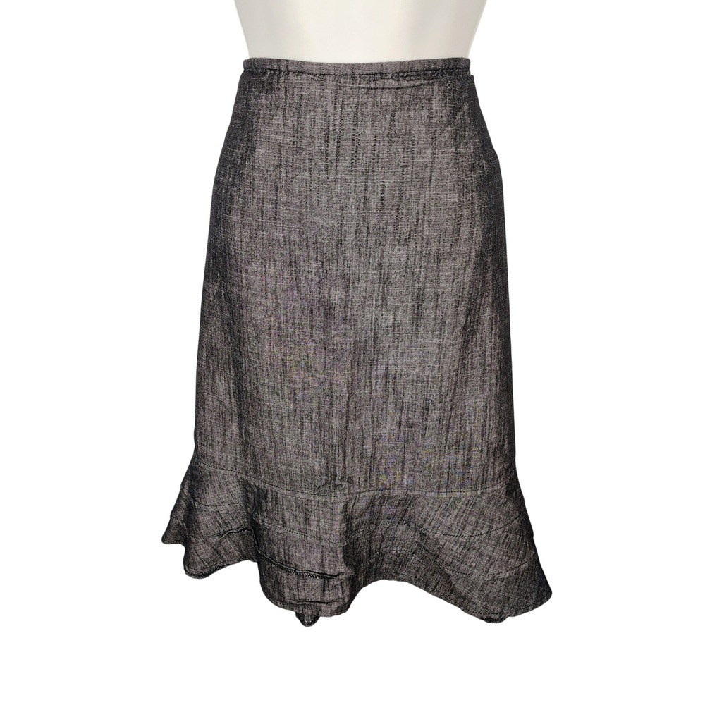 Cato Woman Grey Textured Flounce Hem Skirt Plus Size 22W Knee Length Stretch